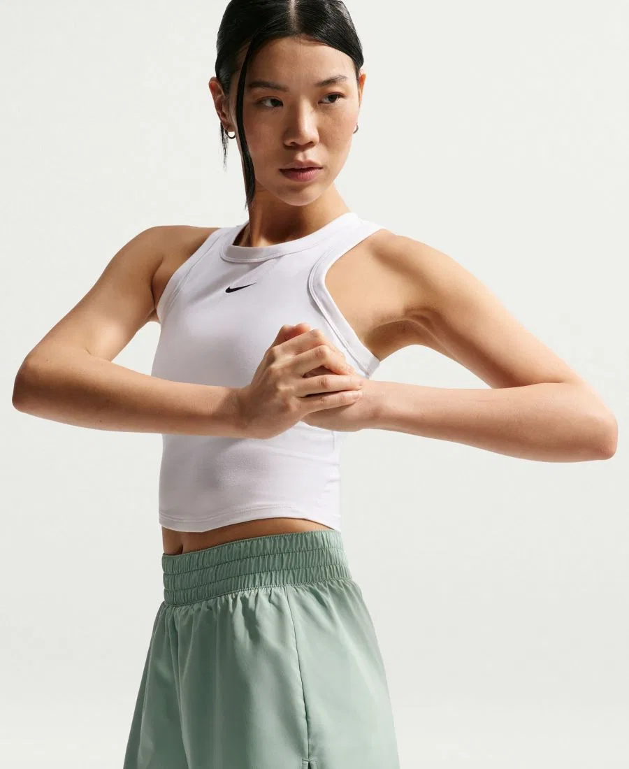 Женские шорты с высокой посадкой 2-в-1 Nike One Dri-FIT, Цвет Steam/White — фото 3
