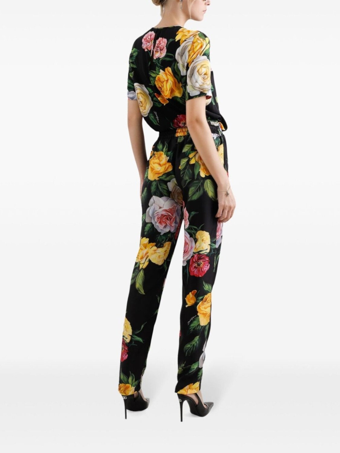 Брюки с цветочным принтом Dolce & Gabbana, черный — фото 3