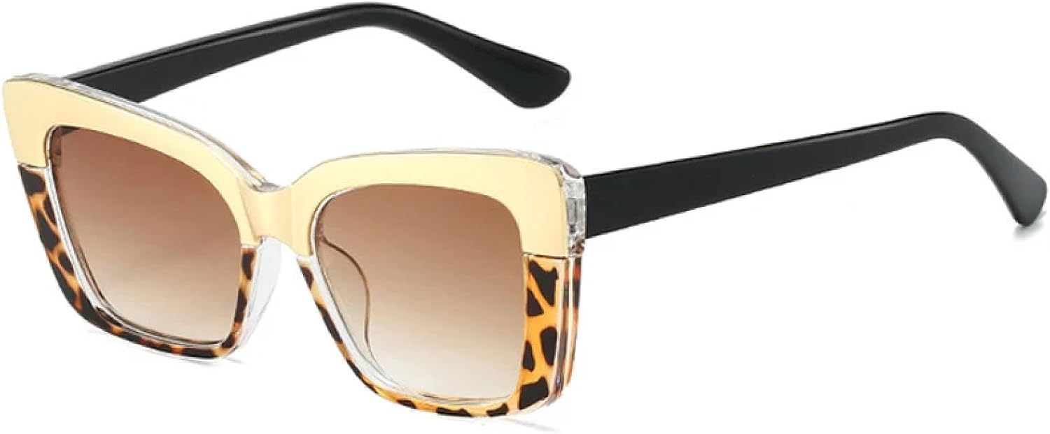 

Винтажные солнцезащитные очки с оригинальной оправой для женщин и мужчин, классические, для активного отдыха, вождения, модные, для вечеринок, с защитой от УФ-излучения UV400 TKKTLLT, Black Leopard Tea