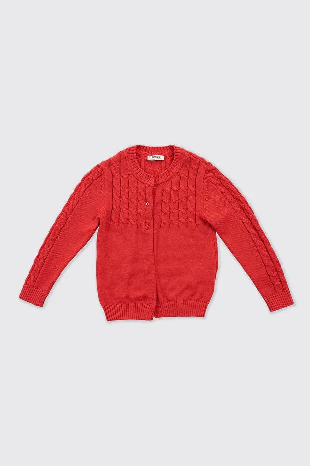 Детский кардиган для девочек из трикотажа Panço, Red