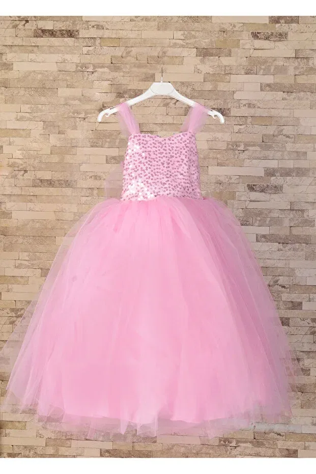 Детское платье для девочек с пайетками Süer Butik, Pink