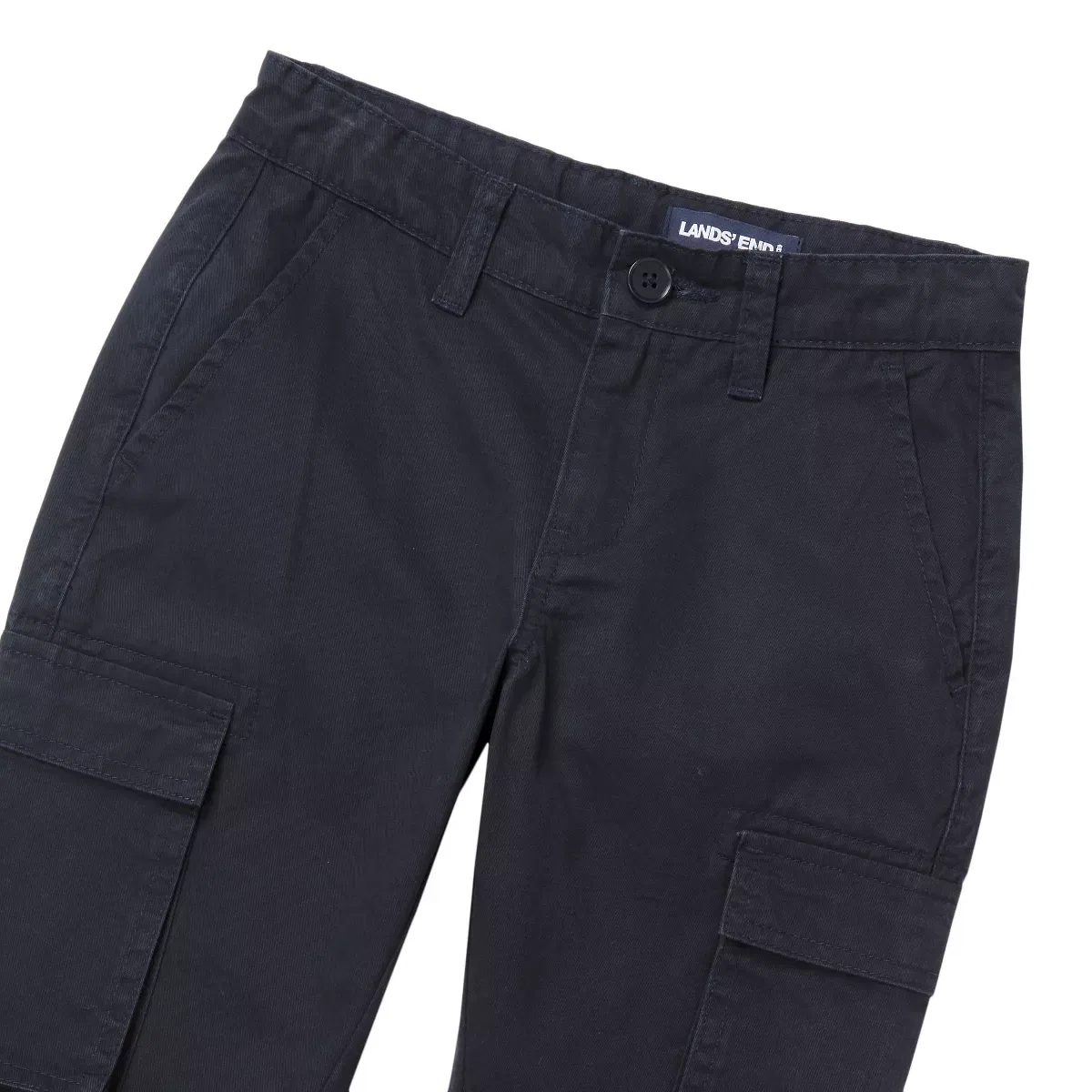 Детские брюки-карго для мальчиков из твила Lands' End, Classic Navy — фото 2