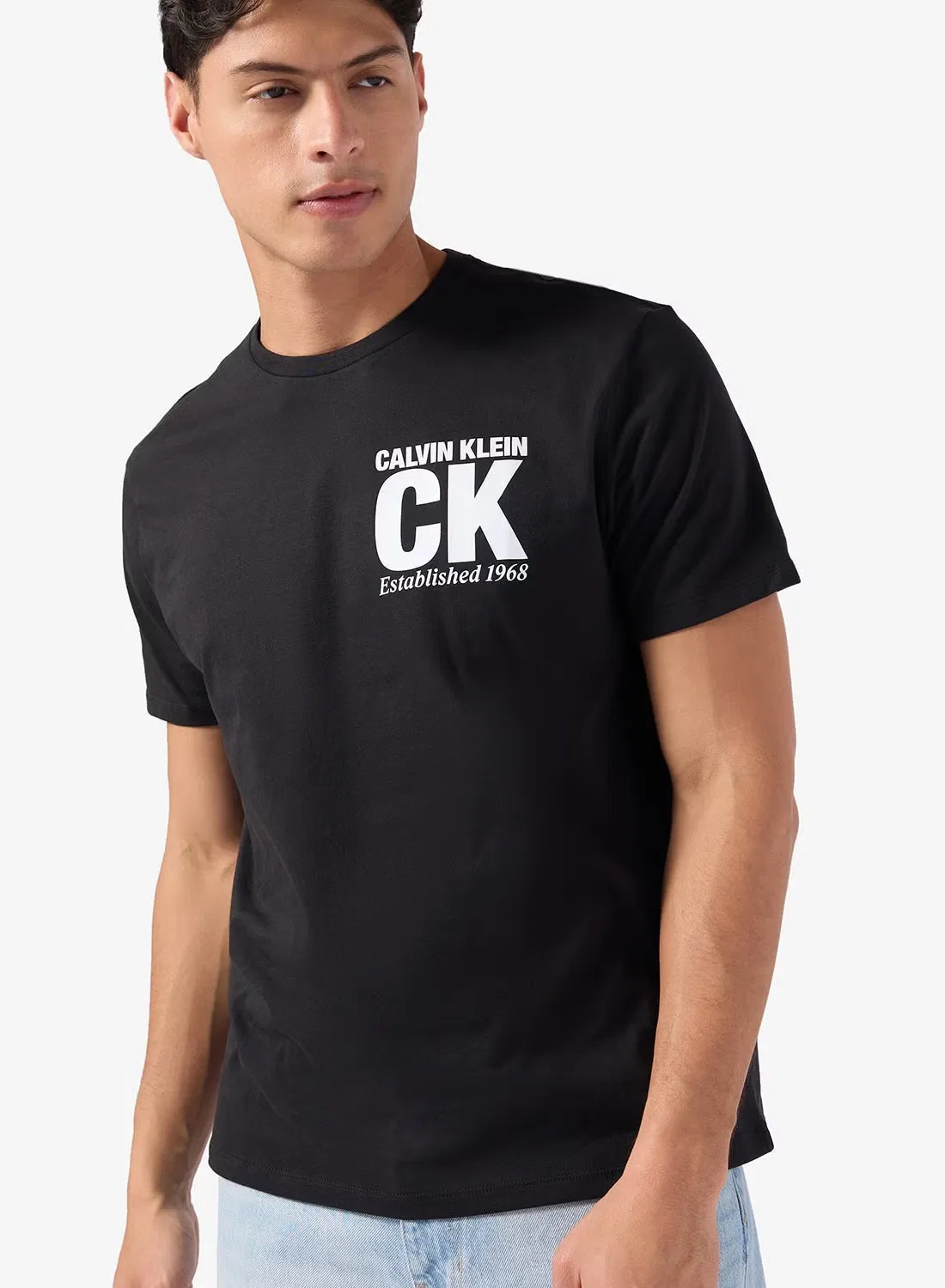 Футболка с принтом с круглым вырезом Calvin Klein, черный — фото 4