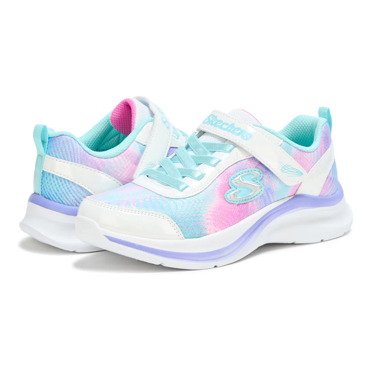 Детские кроссовки для девочек с принтом Aloha Dream Skechers, White Multicoloured — фото 3