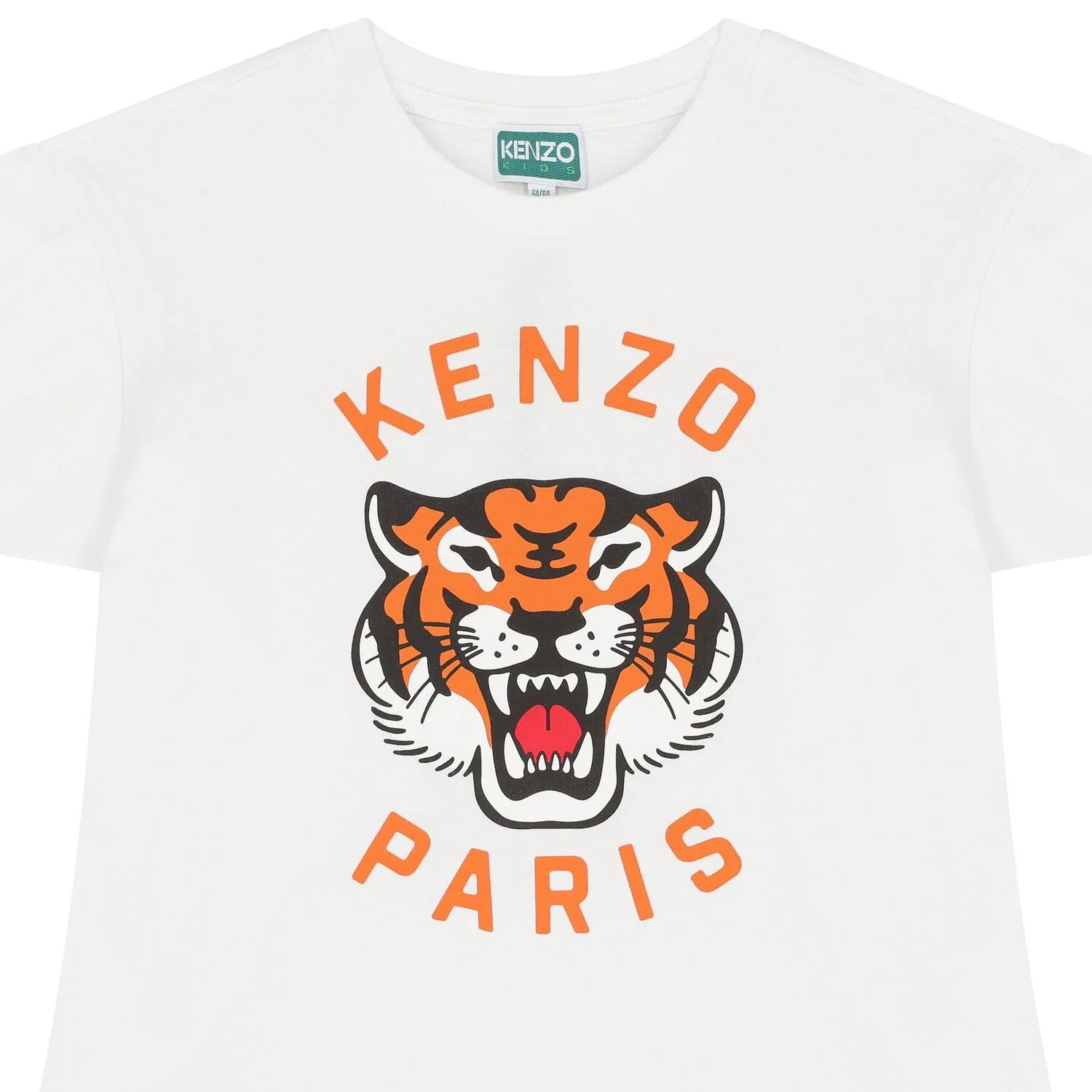 Платье из хлопка с принтом Kids Tiger Logo Print Cotton Dress Kenzo, White — фото 3