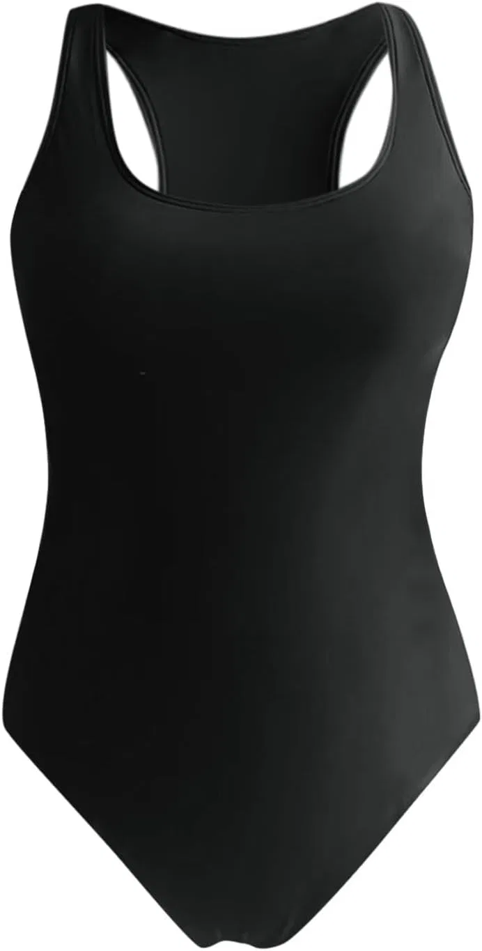 Женский слитный купальник с контролем живота Double-breasted, Black — фото 4