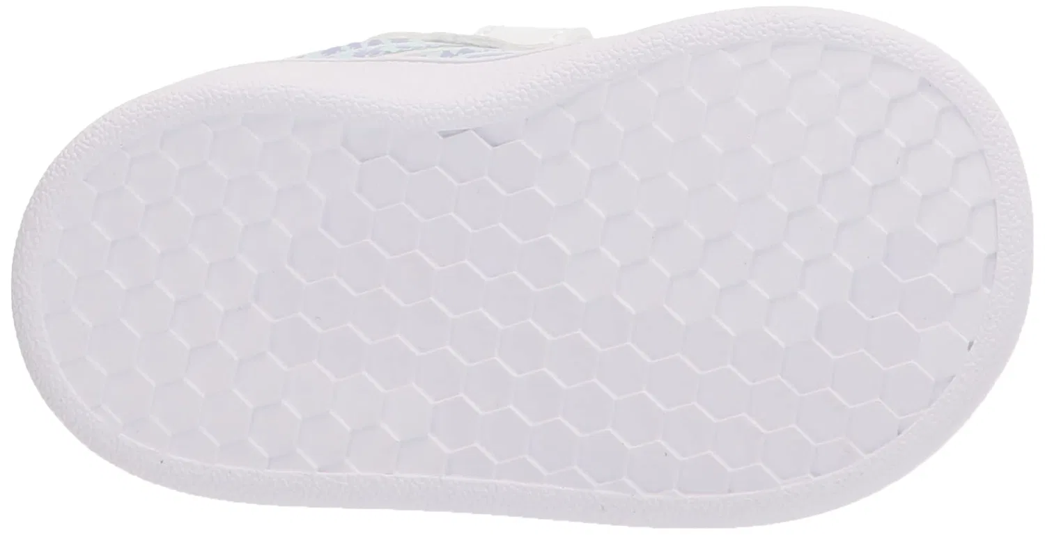 Детский кроссовок на липучке Grand Court Lifestyle Hook and Loop Adidas, White Vision Metallic — фото 4