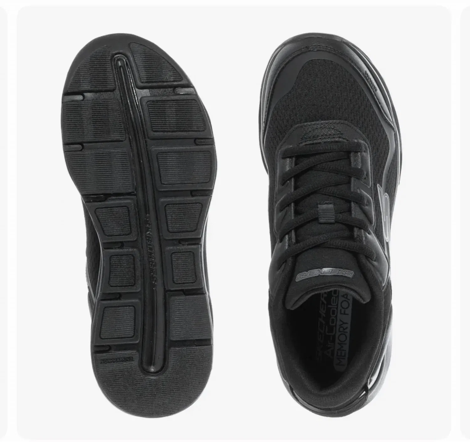 Детские кроссовки на шнуровке с дышащей сеткой Glide Step Lace Sneaker Skechers, черный — фото 4