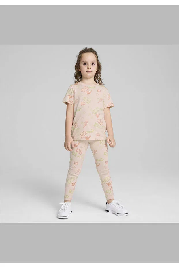 Детские леггинсы для девочек облегающие Ess+ Puma, Island Pink