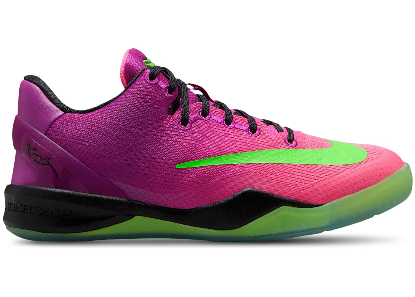 Детские кроссовки для мальчиков с принтом Nike Kobe 8 Nike, Red Plum/Electric Green/Pink Flash