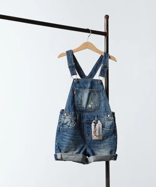 JUGLANS Детский джинсовый комбинезон с коротким рукавом Levi's LVG Shortall, Blue
