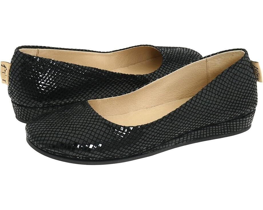 Балетки French Sole Zeppa Flats Женские US 6.5 Черные с принтом змеи