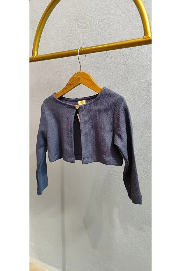 Детское болеро для девочек хлопковое Dfn, Navy Blue — фото 3