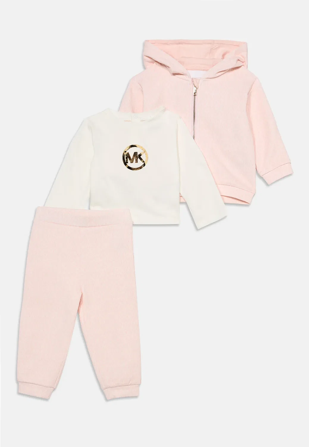 Комплект - толстовка на молнии Michael Kors Kids, Pink Pale — фото 3