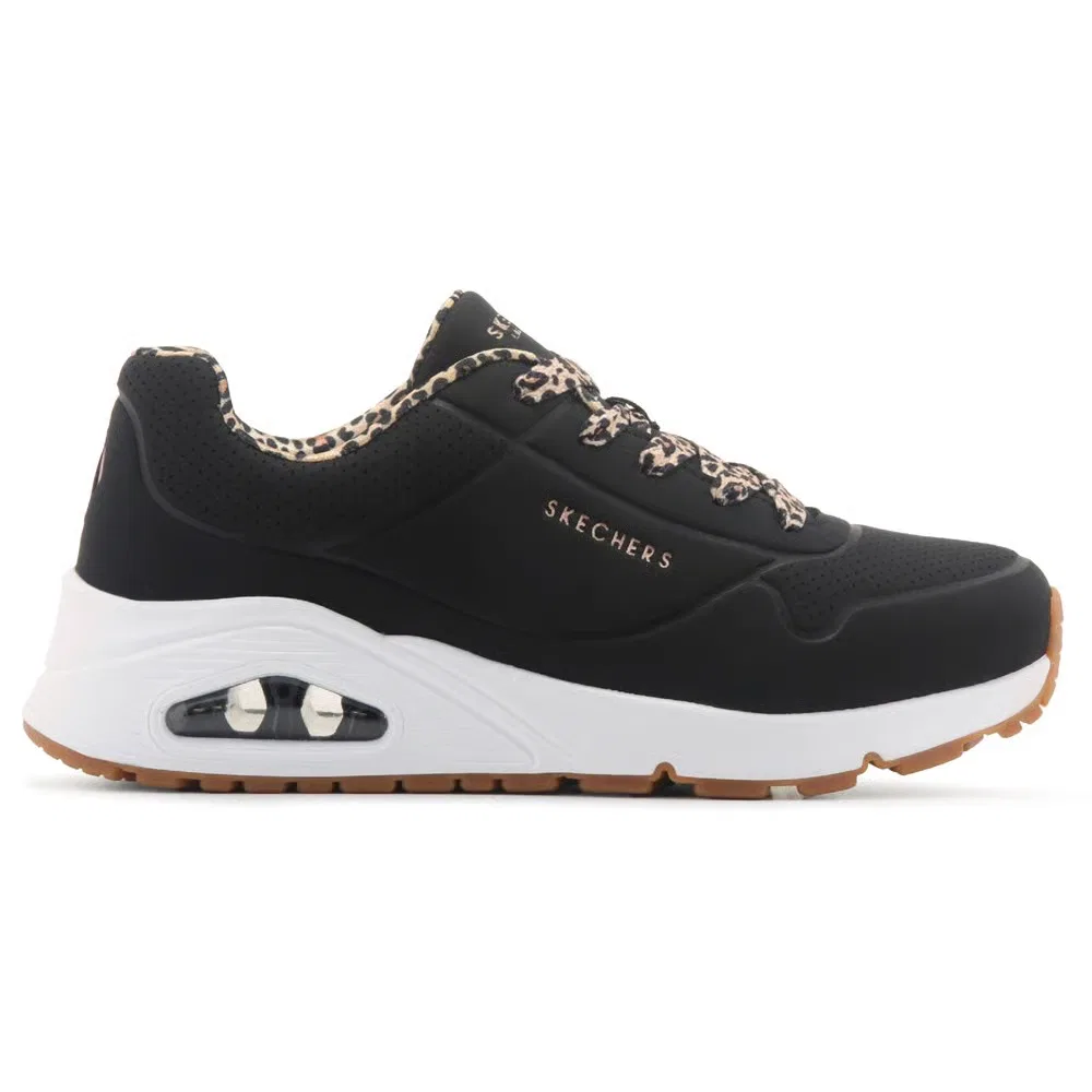 Детские кроссовки Street Uno Skechers, Black Leopard/Gum — фото 2