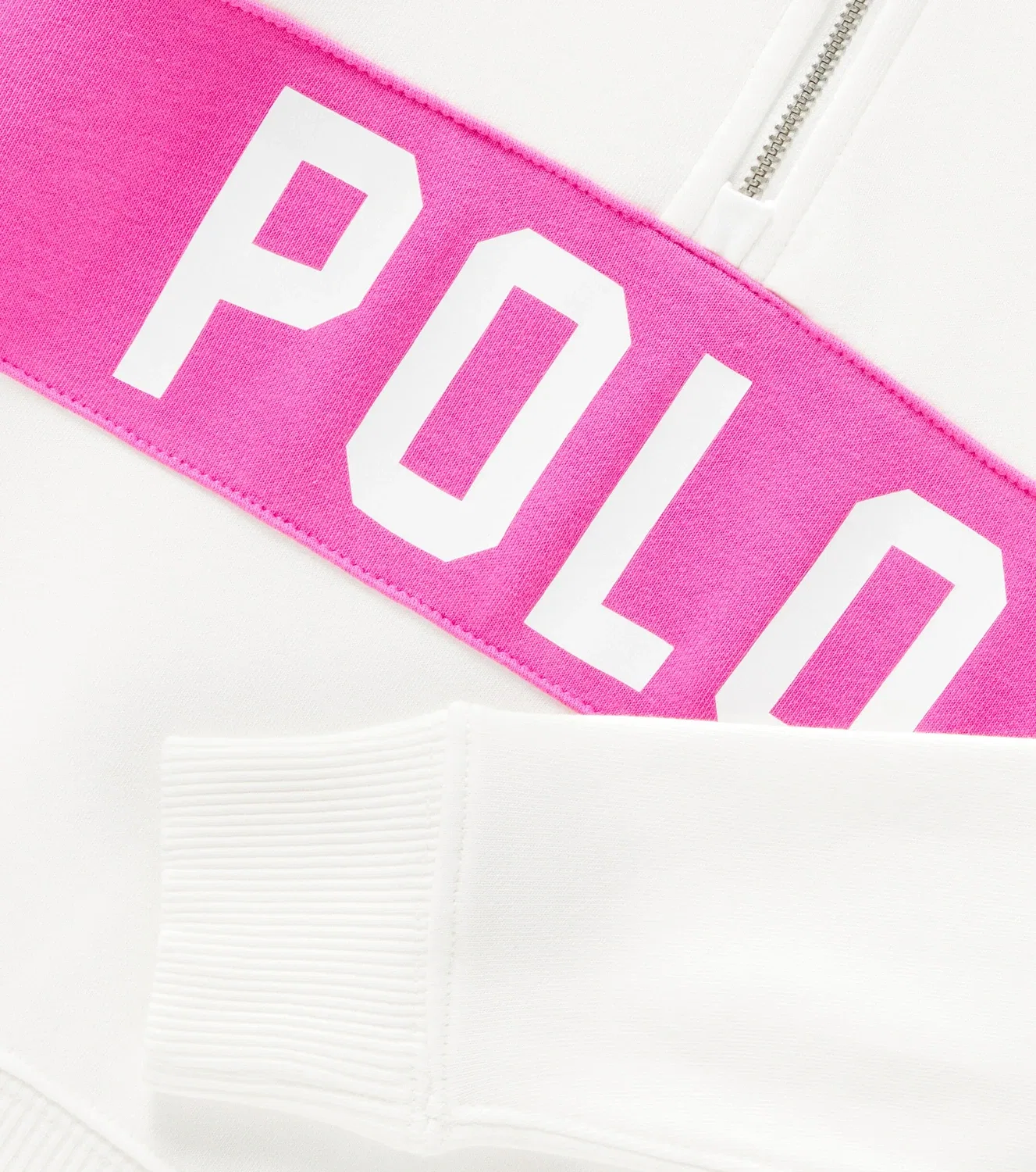 Маховый топ с частичной молнией Polo Ralph Lauren Kids, белый — фото 2