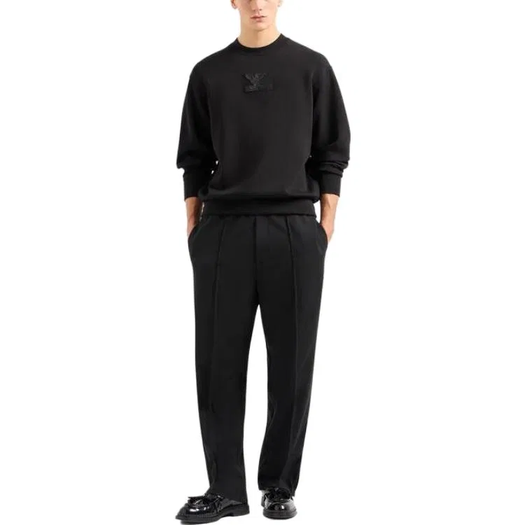 Мужской свитшот с патчем и вышивкой стразами Emporio Armani, Black — фото 3