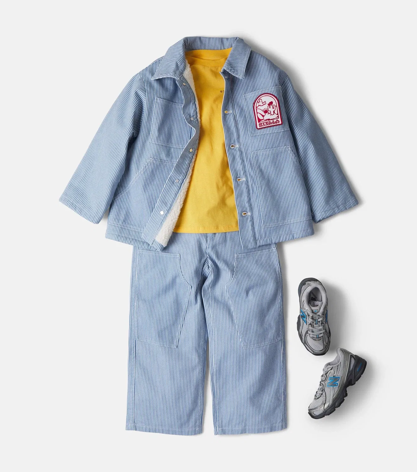 Джинсы в полоску Stella Mccartney Kids, синий — фото 2