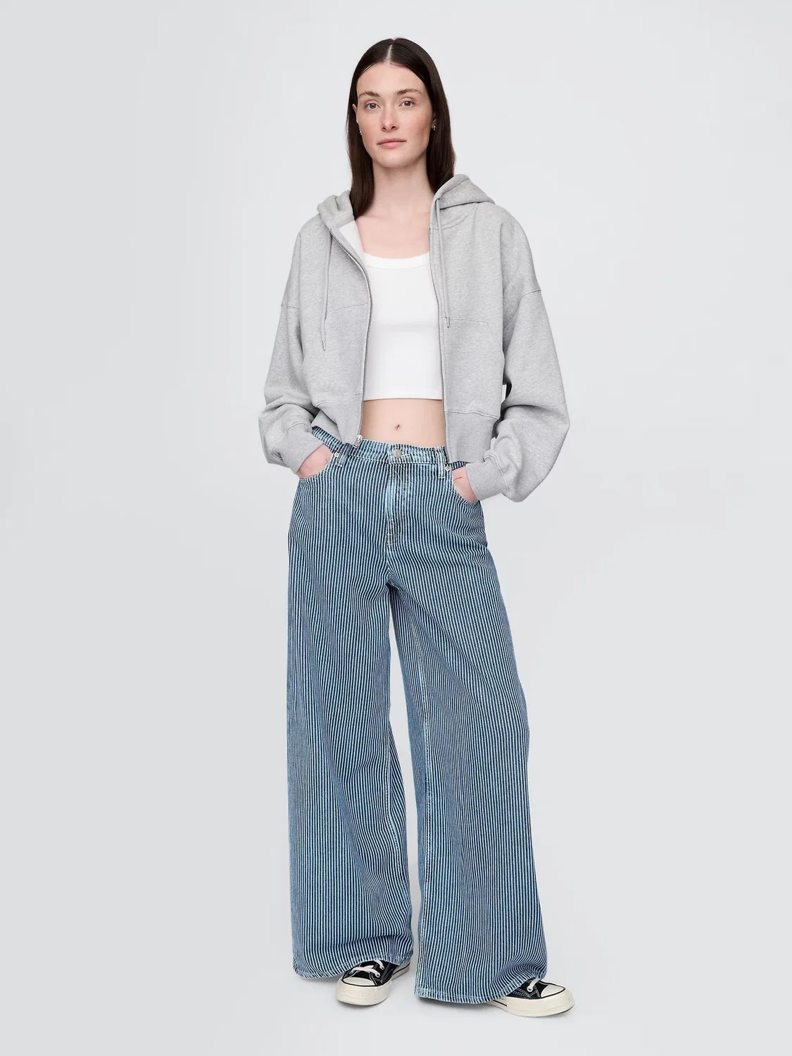 Джинсы свободные Gap Indigo Blue Stripe Baggy, Indigo Blue — фото 3