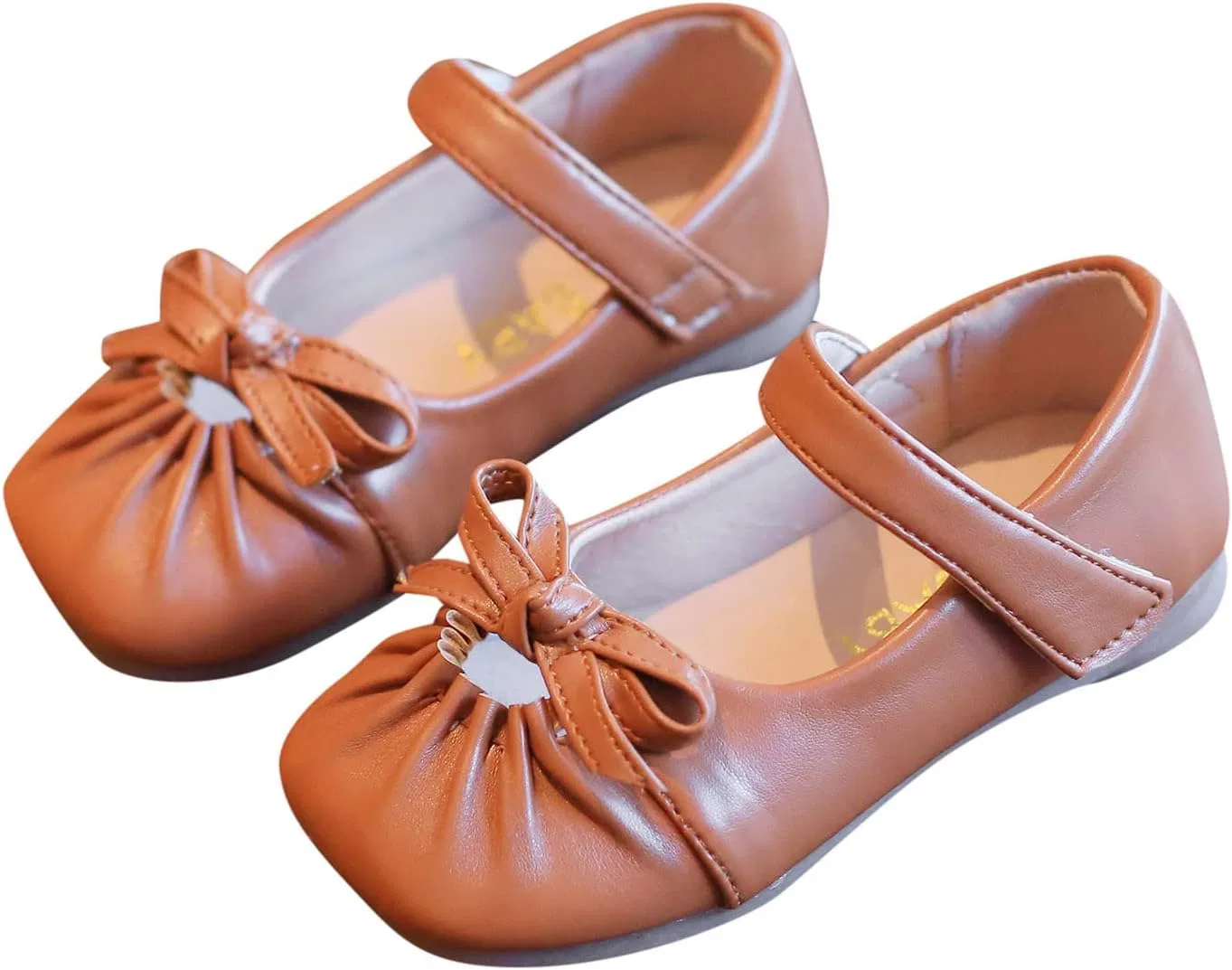 Детские туфли для девочек с цветочным принтом Girls Slippers Monkey Dress Bridesmaids Flats Wedding Kids 1-6Y Girls Flower Party Shoes Shoes Girls Sandals, Brown — фото 3