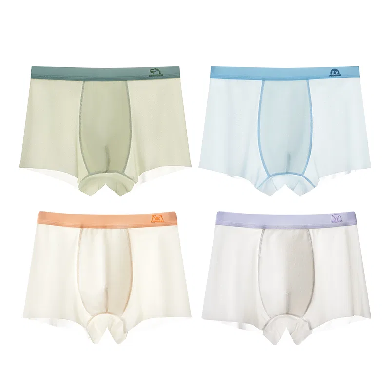 Детские трусы-боксеры, комплект из 4 штук, Yellow+Crystal Blue+Light Green+Gray, MIIOW