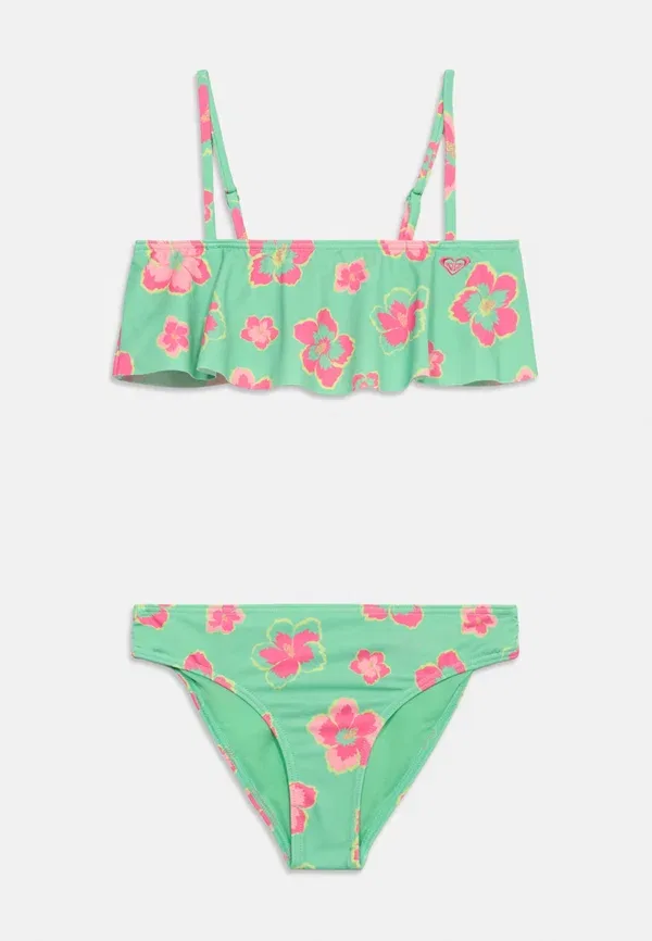 Купальник с цветочным принтом Tropicool set, Roxy, Green, зеленый