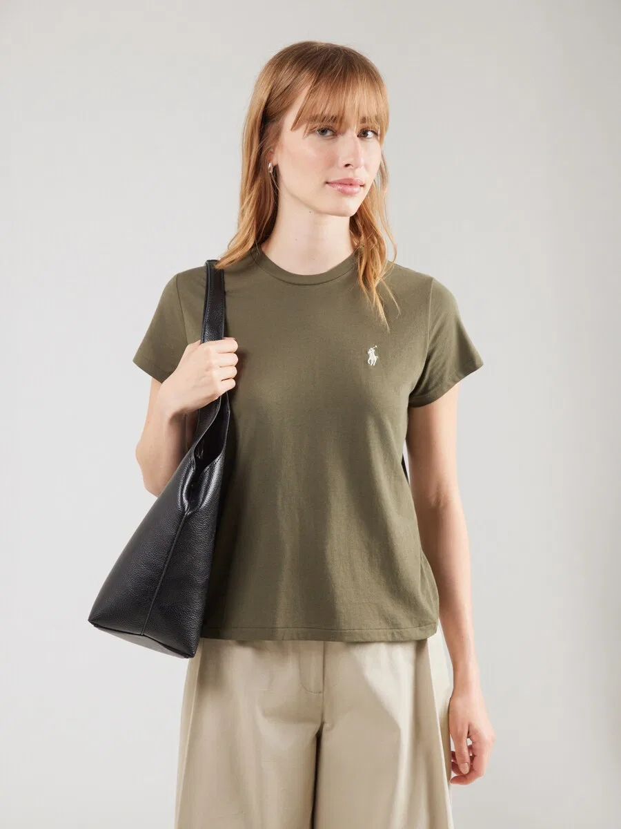 Футболка Polo Ralph Lauren оливкового цвета — фото 3