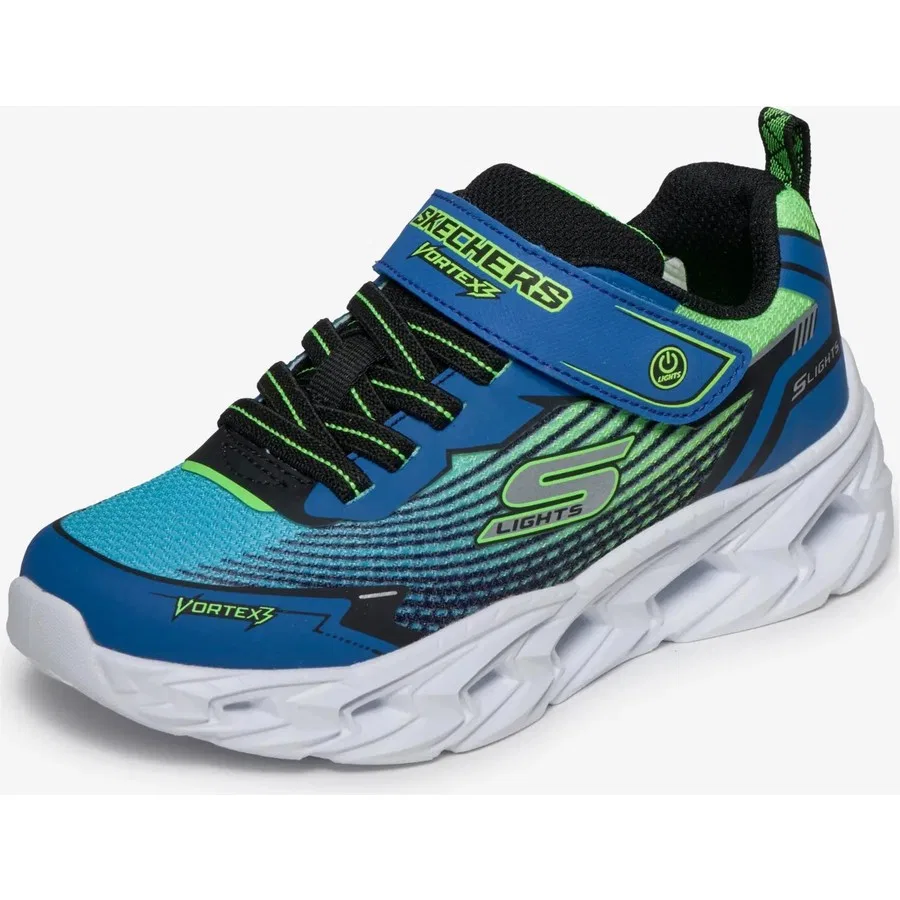 Кроссовки детские с подсветкой Vortex 3.0 Skechers, Черно-синий — фото 3
