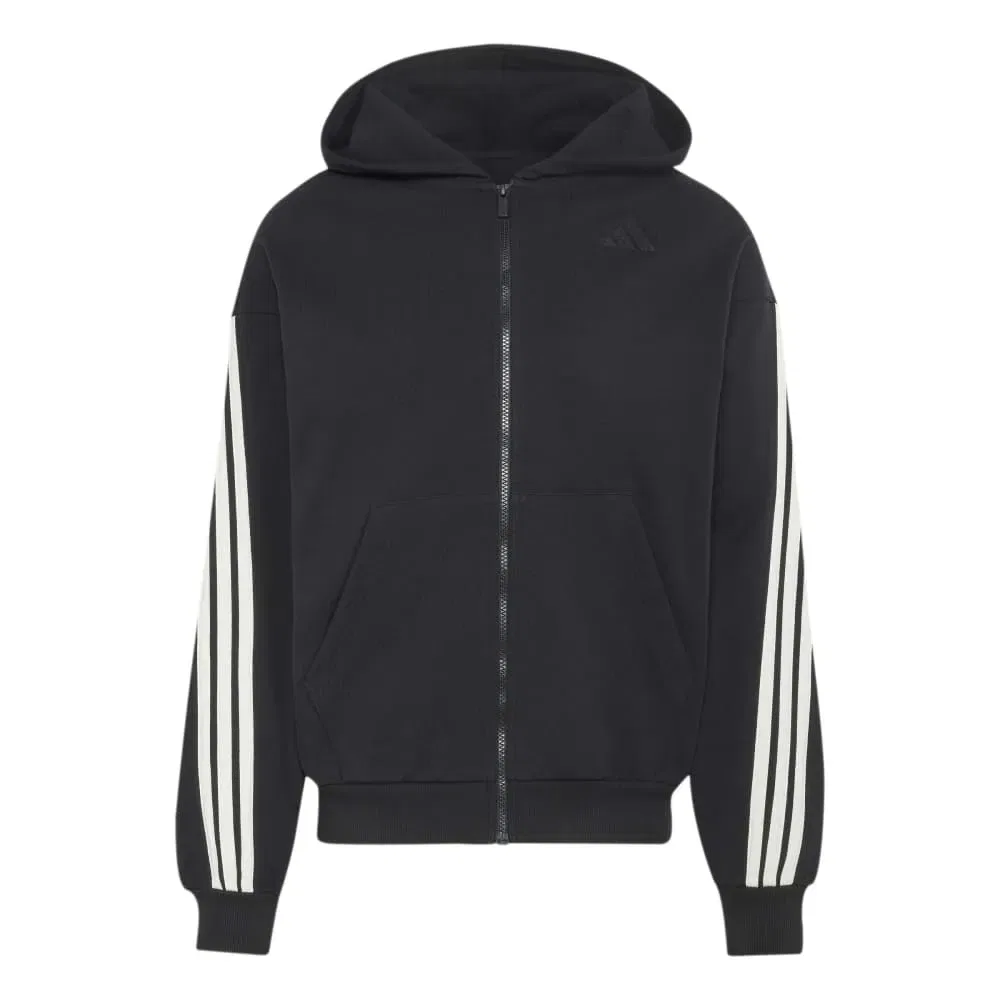 Худи на молнии Adidas Kit 3 Stripes, черный — фото 3