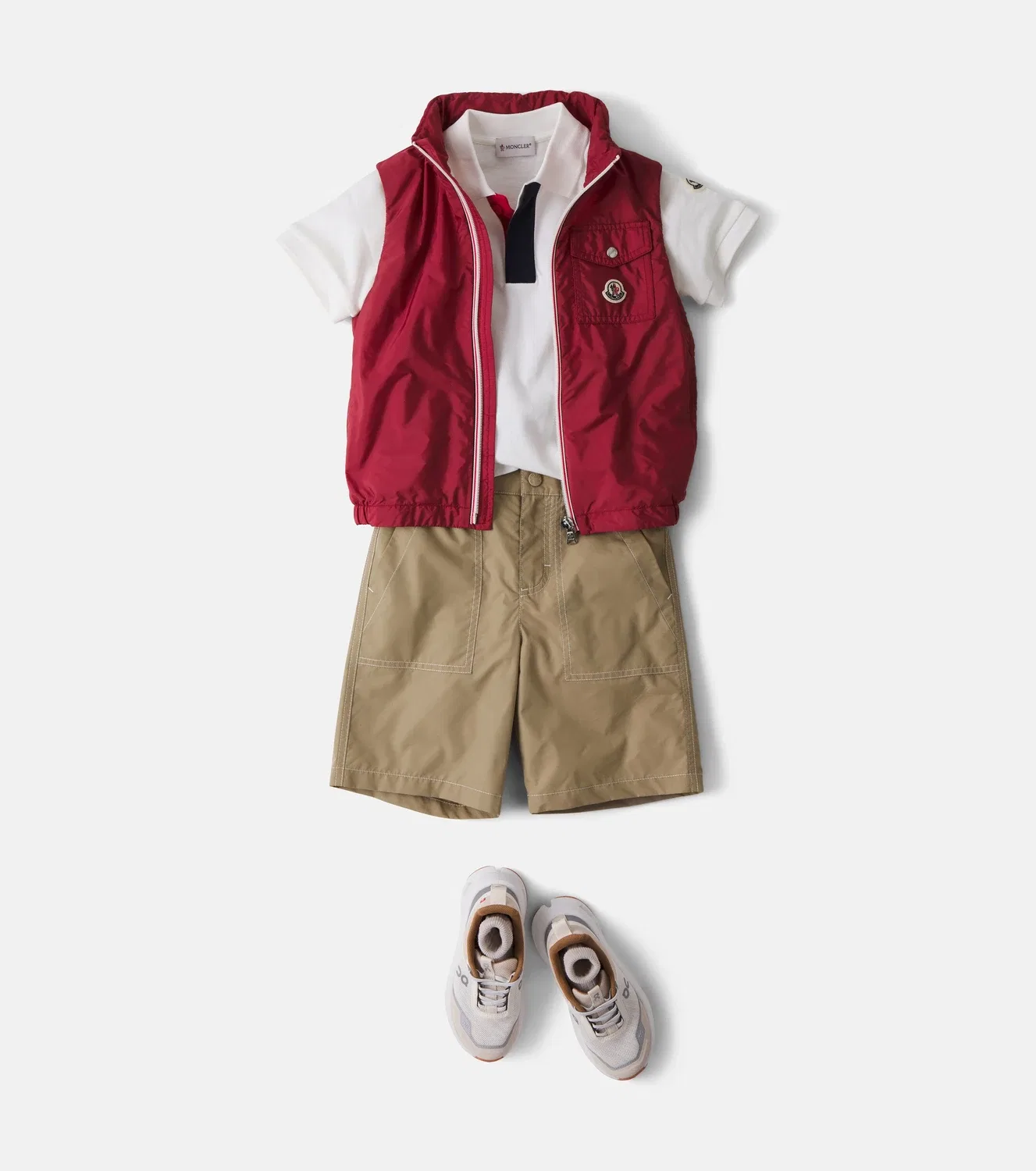 Жилет с молнией Moncler Enfant, красный — фото 2