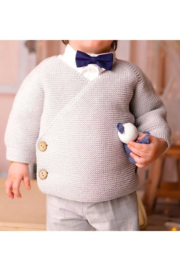 Детский кардиган с длинным рукавом Little Designer, Серый