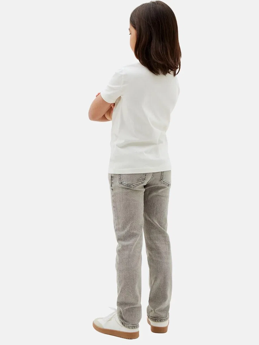 Детские джинсы Calvin Klein Kids обычного цвета, серые — фото 4