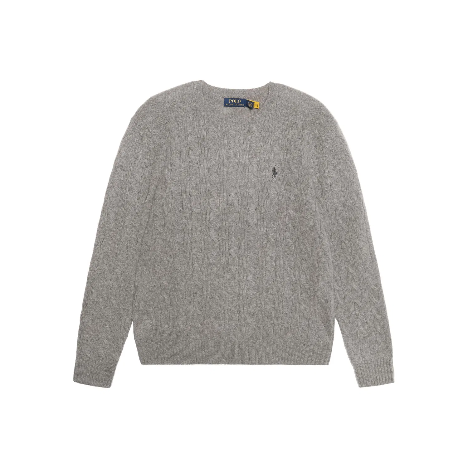 Мужской свитер с принтом Pony Embroidered Cable Knit Polo Ralph Lauren, Gray