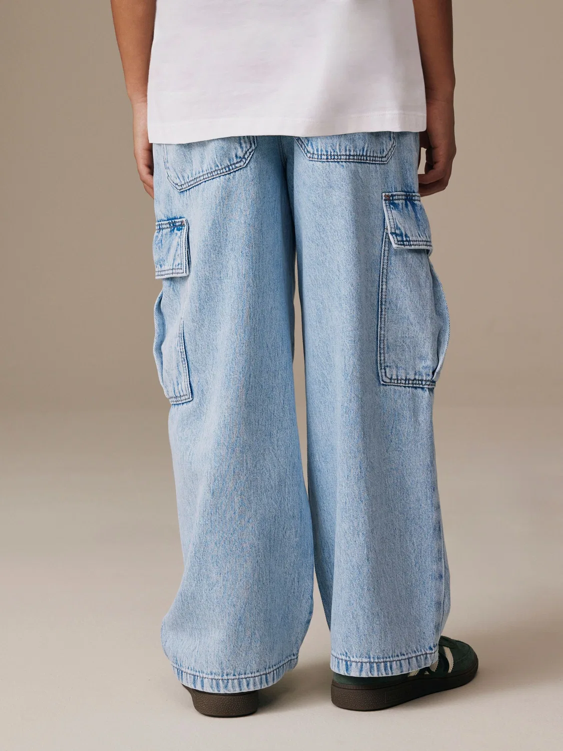 Джинсы карго на резинке, деним Bleach Denim Next — фото 3