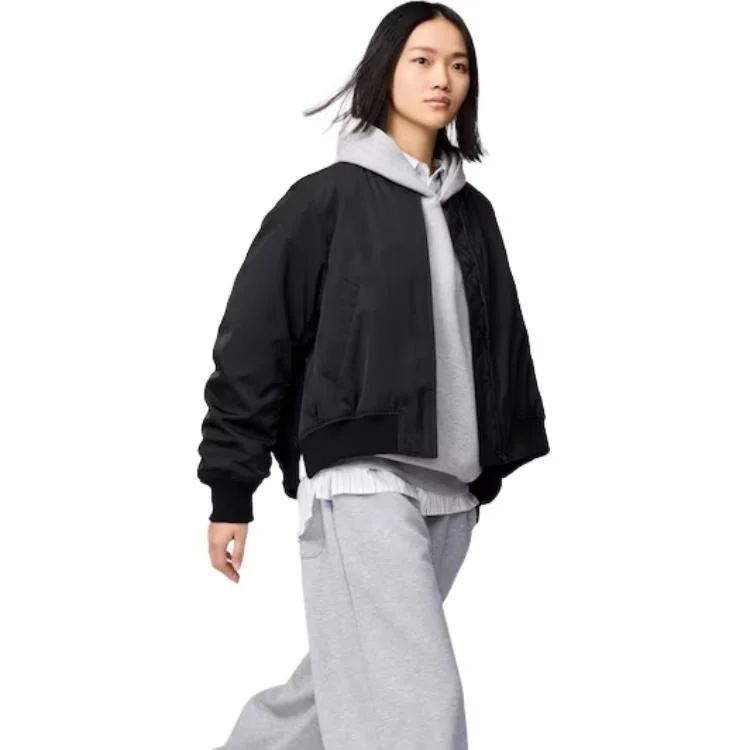Женская куртка-бомбер Uniqlo, черный — фото 2