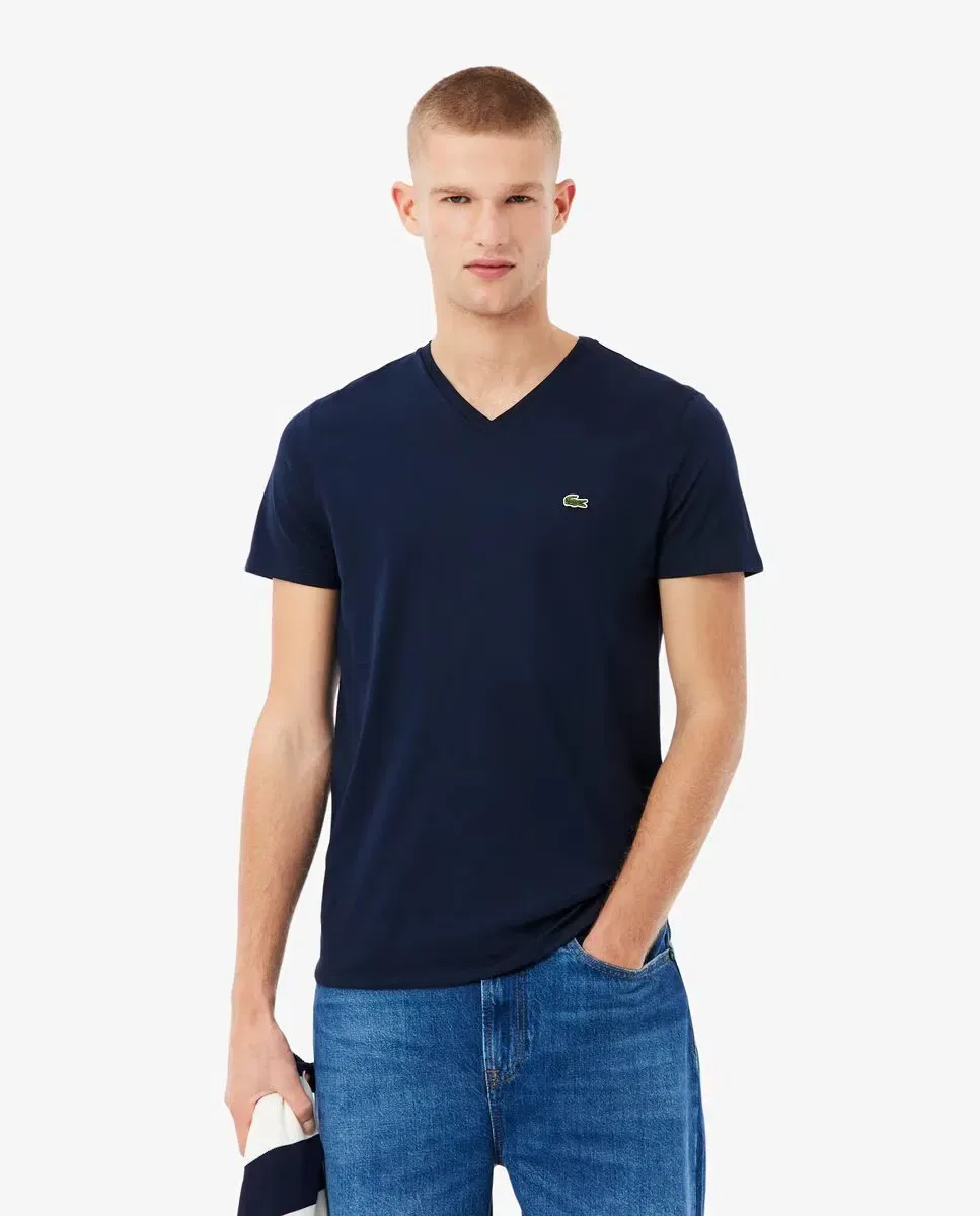 Мужская футболка с коротким рукавом хлопковая Lacoste, Navy