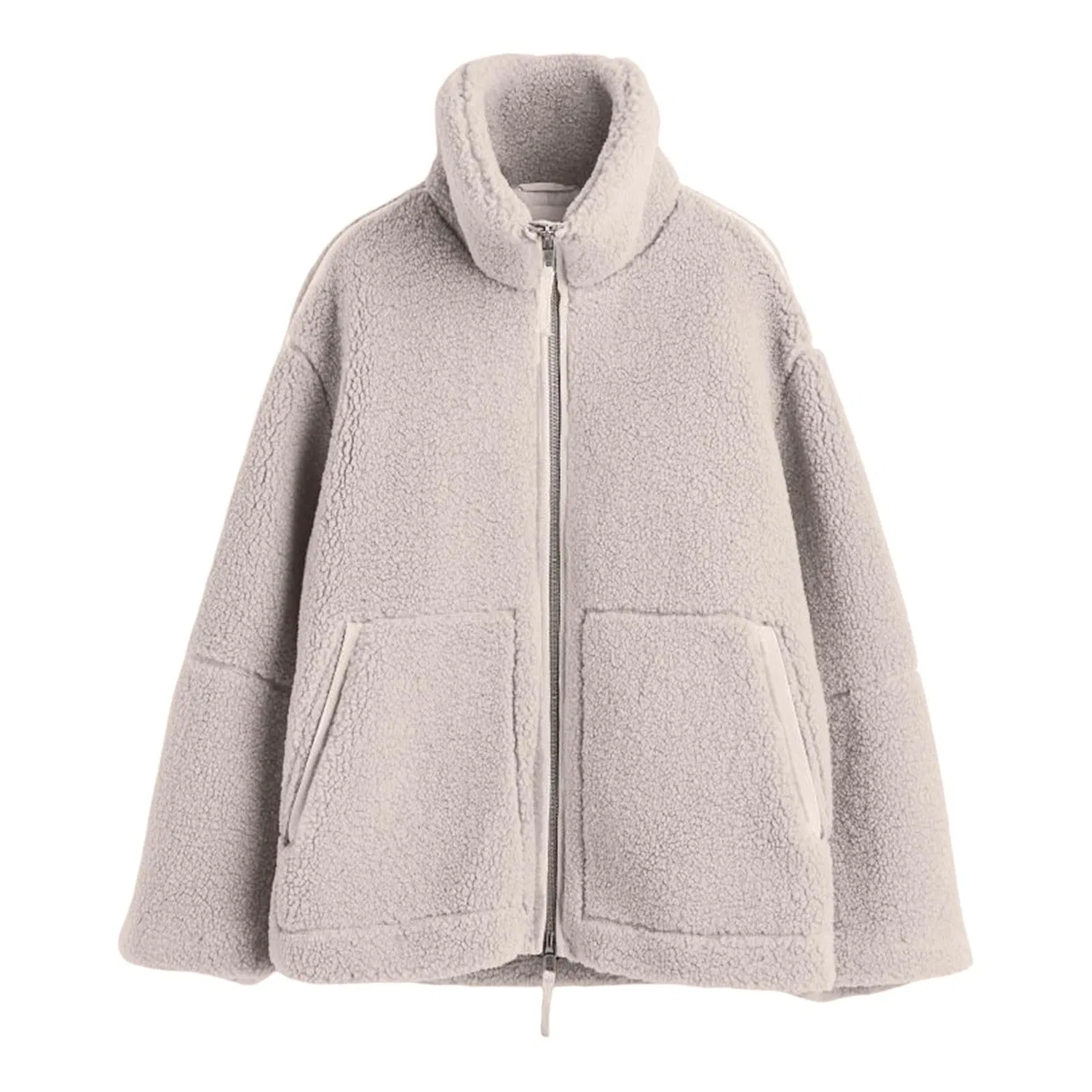 Женская куртка-флис оверсайз с принтом, модель Giacche in pile, бренд, D# Beige — фото 3