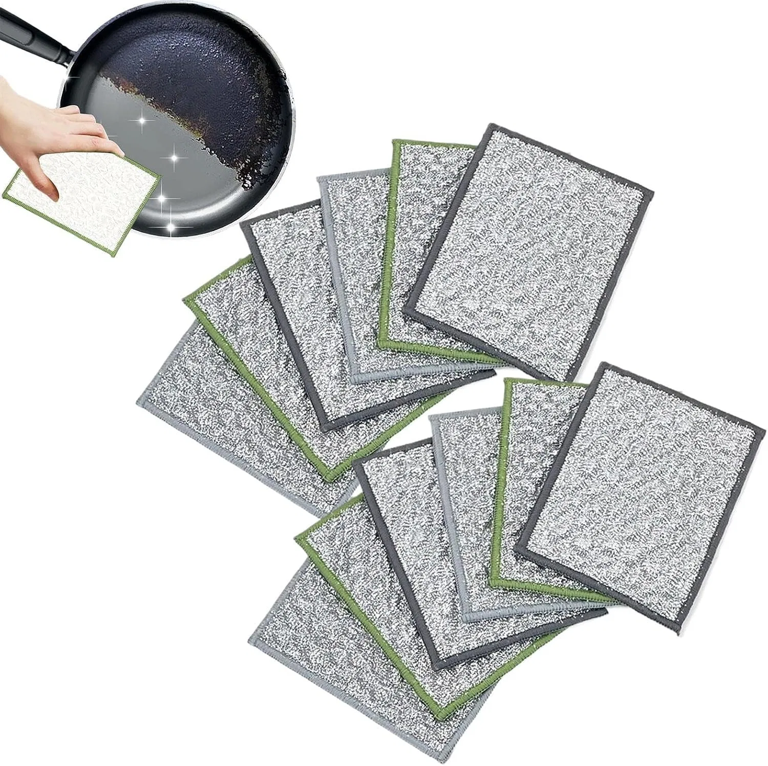 Мочалка для посуды из микрофибры, 10 шт., 14x12 см Generisch