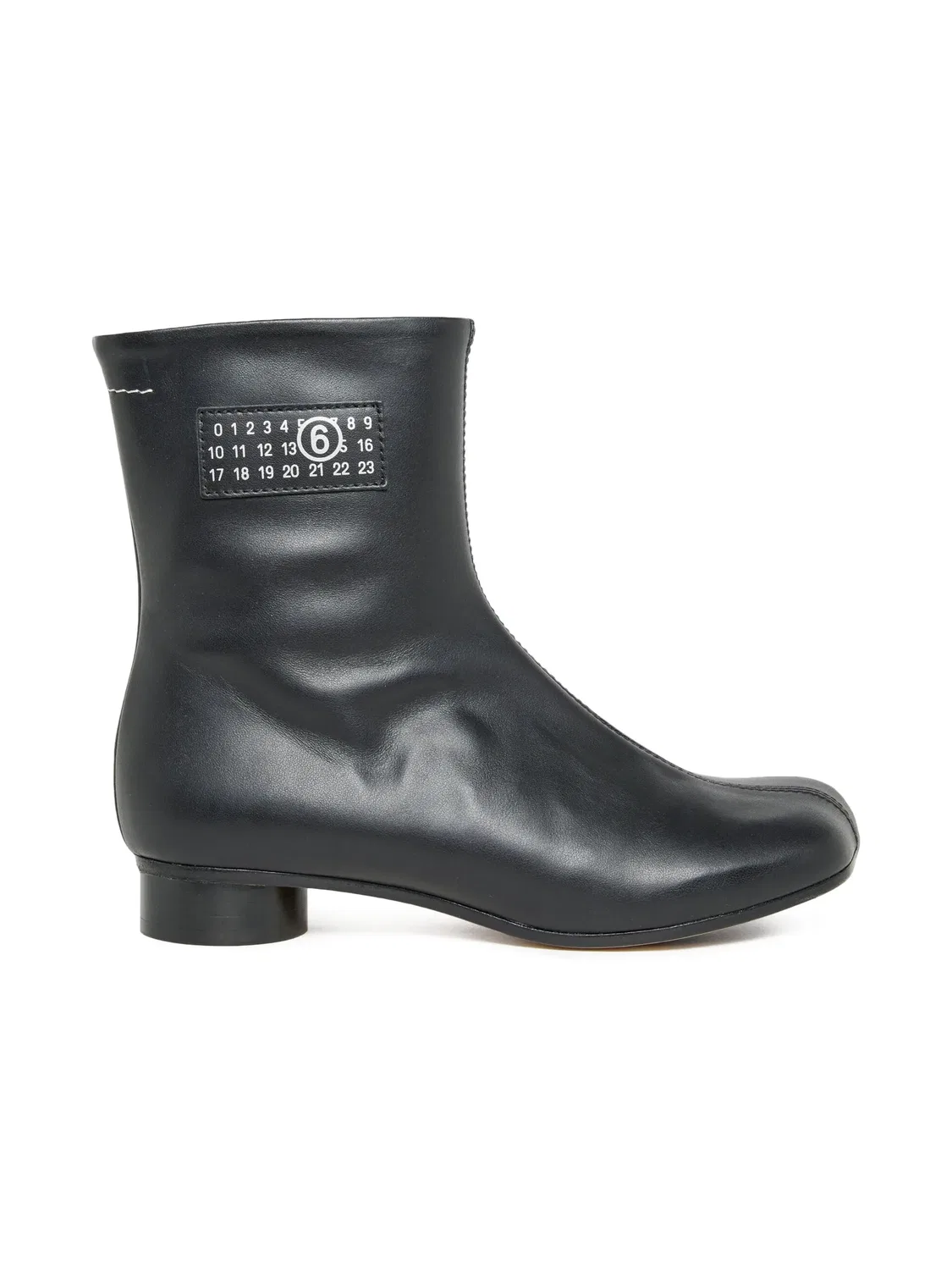 Ботинки из телячьей кожи с логотипом MM6 Maison Margiela, черный