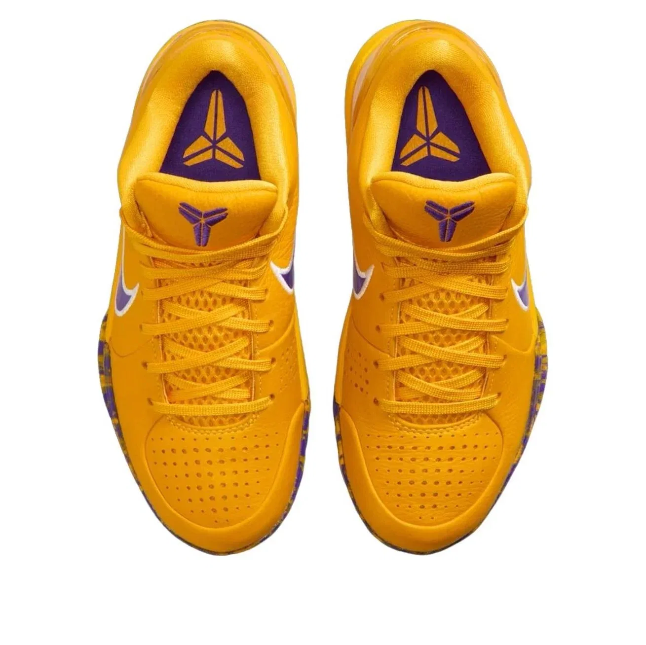 Детские кроссовки для баскетбола с кожаным верхом Draft Day Lakers Nike, золотистый — фото 3