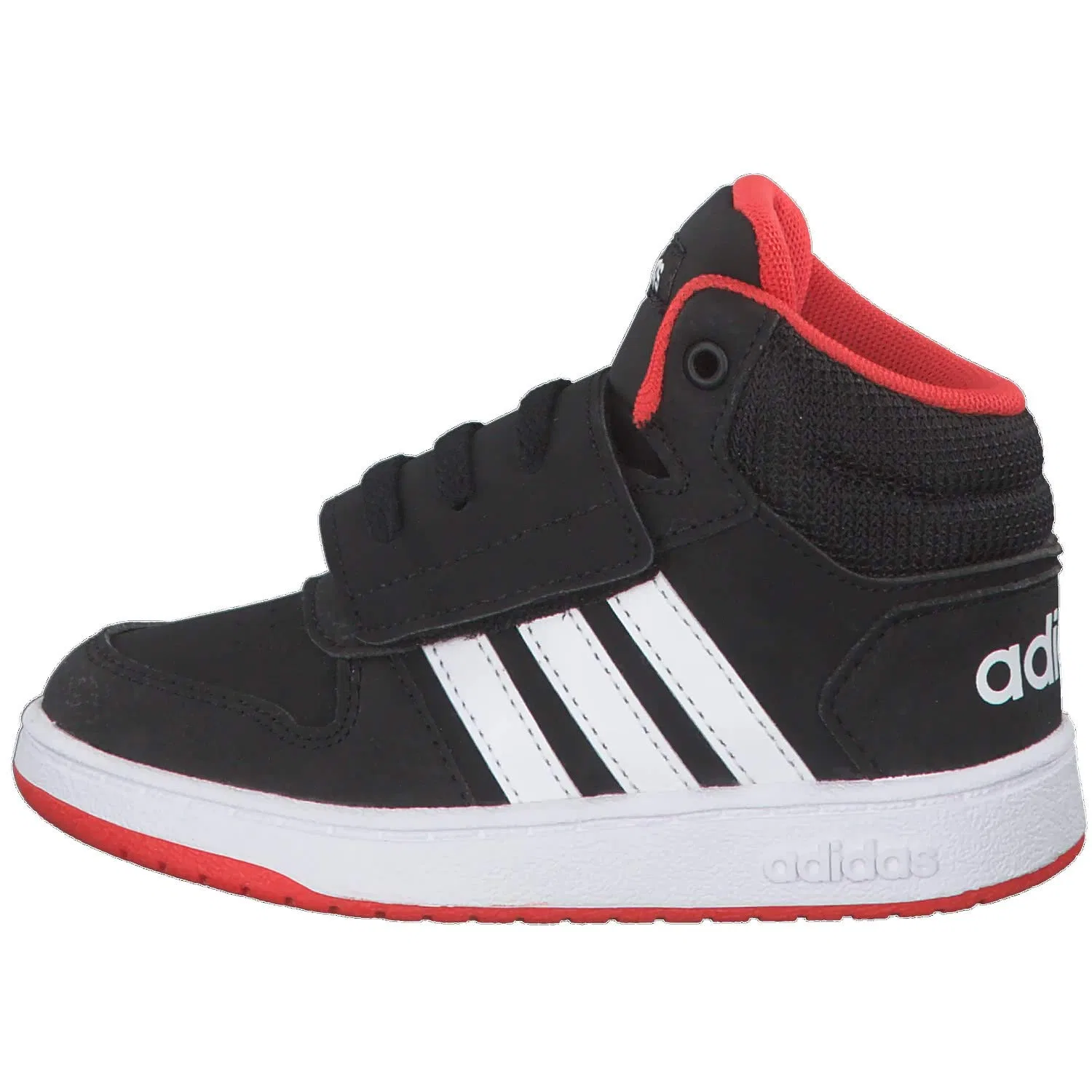 Детские кроссовки для мальчиков с перфорацией Hoops Mid 2.0 I Adidas, Black 000 — фото 2