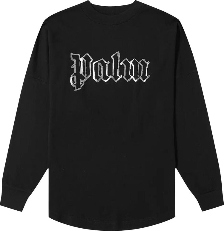 

Лонгслив Palm Angels Blank Logo Long-Sleeve Over Tee 'Black/Metal', черный