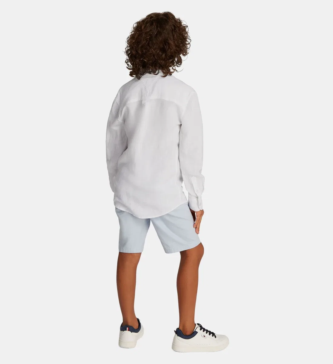 Прямая рубашка из смесового льна Tommy Hilfiger, белый — фото 4