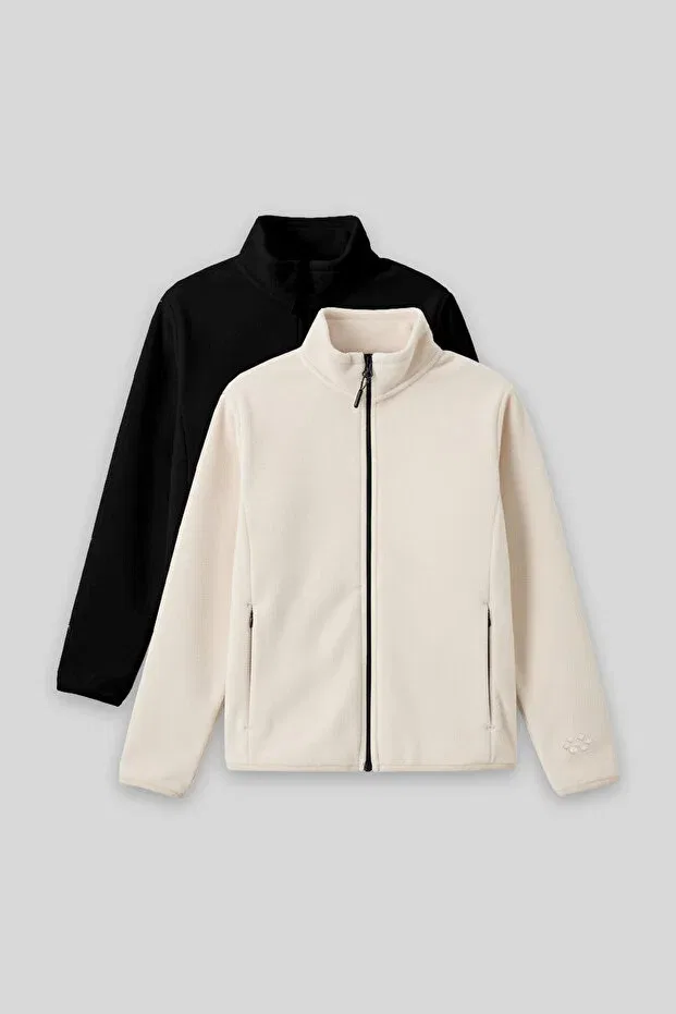 Детские свитшот для девочек с флисом комплект 2 шт Tommy Life, Black-Beige