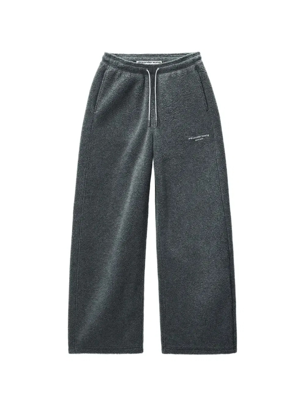 Спортивные брюки средней посадки с кулиской и стразами Alexander Wang, серый