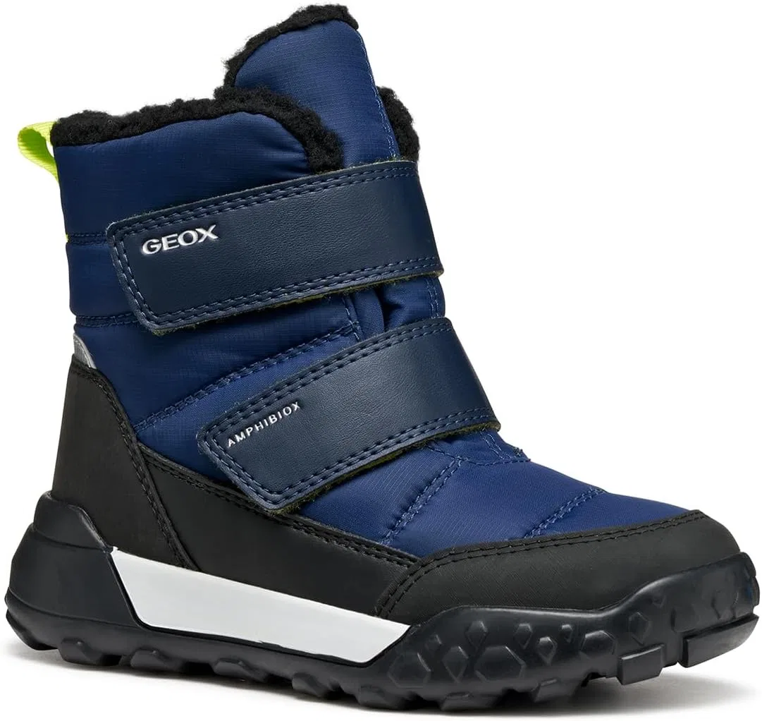 Детские ботинки для мальчиков с высоким берцем Geox, Navy Lime — фото 2