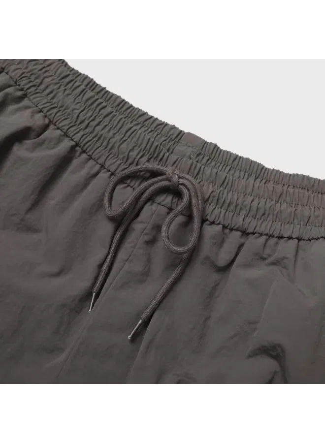 Брюки прямые на эластичном поясе с завязками Zara, дымчато-фиолетовый — фото 4