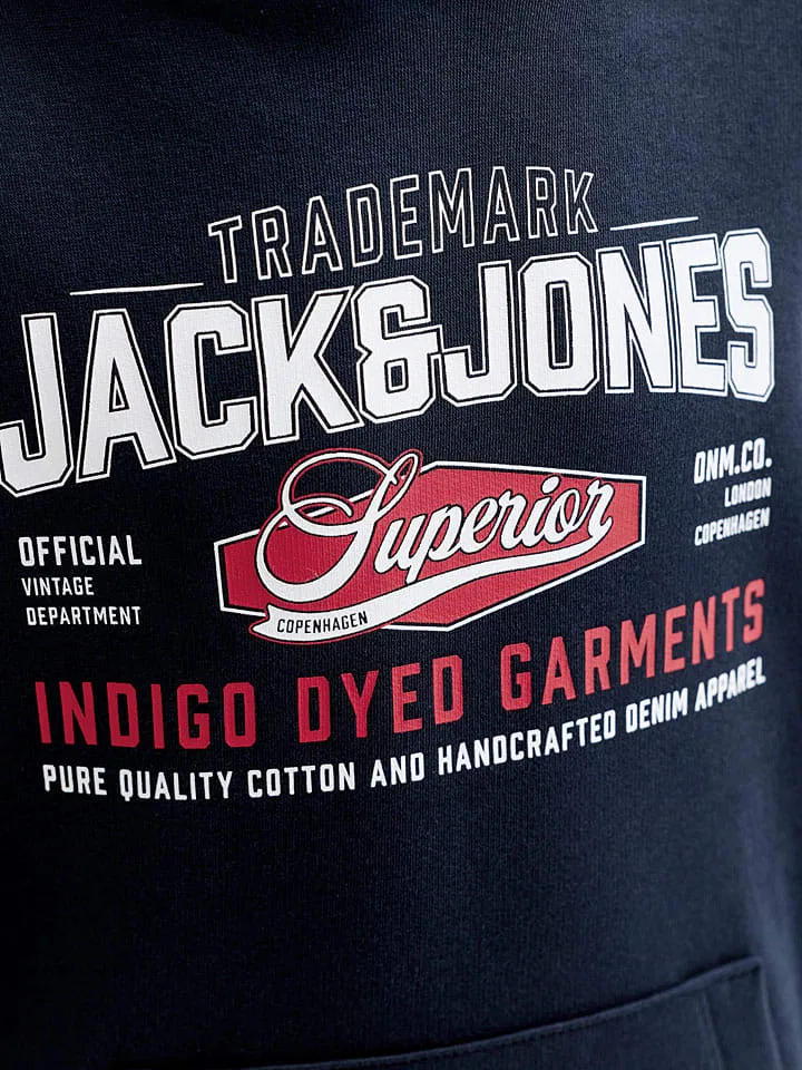 Худи с капюшоном, темно-синий Jack & Jones Junior — фото 4