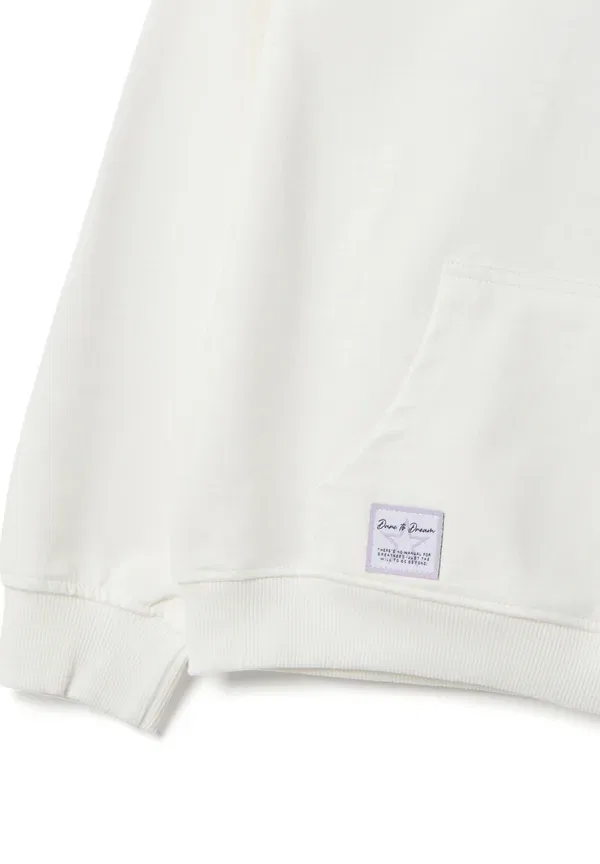 Свитшот с принтом With boat neckline Ovs optical white, белый — фото 3