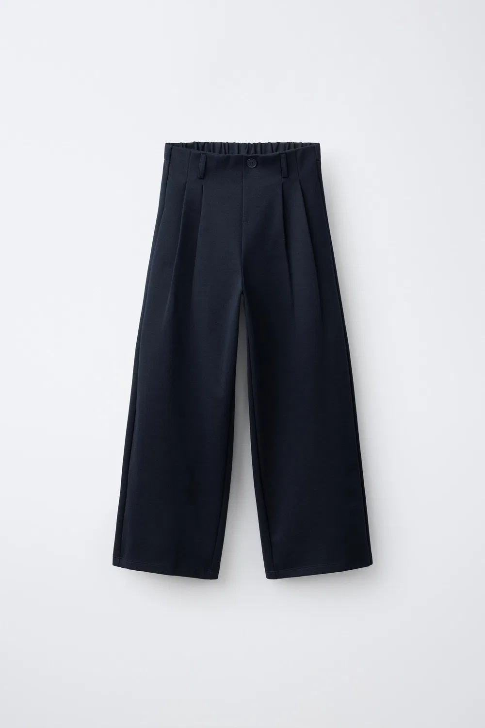 Плиссированные широкие брюки ZARA, Navy blue